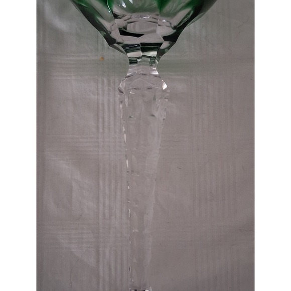 Vintage nachtmann traube Emerald Green Cut Clear Crystal Wine Hock Grape 8.25" - Picture 7 of 7